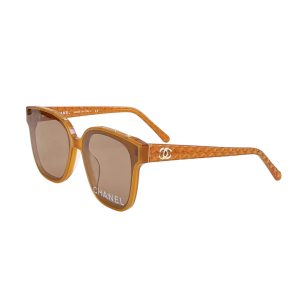 CHANEL square frame glasses rust color size 65-16-145