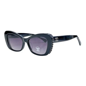 CHANEL glasses black silver color size 56口16-140