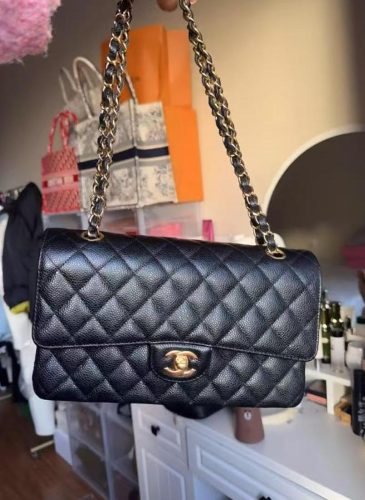 Click to view full screen Chanel Double Flap Caviar Black Designer Handbags photo review