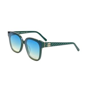 CHANEL square frame glasses blue-green gradient/black color size 65-16-145